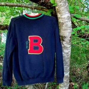 BOY'S SWEATER, XL, NAVY COTTON, BENETTON 012, SAILING BOATING HIKING BIKING